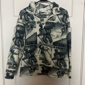 Moon Men’s Skiing Graphic Fleece Pullover Size S